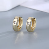 925 Silver Romantic Purple Clear Heart Zircon Hoop Earrings