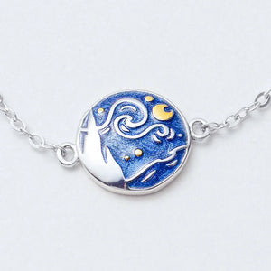 925 Silver Round Bead Charm Bracelet for Women