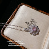 925 Silver Pink CZ Jewelry Set for Women