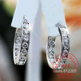 925 Silver Zircon Circle Piercing Earrings