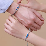 925 Silver Rope Chain Couple Bracelet Hand Weaving Romantic Gift