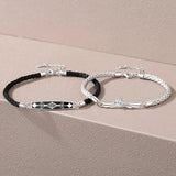 925 Silver Rope Chain Couple Bracelet Hand Weaving Romantic Gift