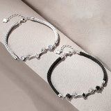 925 Silver Rope Chain Couple Bracelet Hand Weaving Romantic Gift