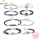 925 Silver Rope Chain Couple Bracelet Hand Weaving Romantic Gift