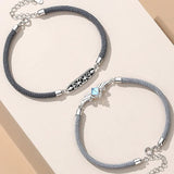 925 Silver Rope Chain Couple Bracelet Hand Weaving Romantic Gift