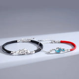 925 Silver Rope Chain Couple Bracelet Hand Weaving Romantic Gift