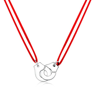 925 Silver Handcuff Necklace With Zircon Pendant
