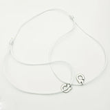 925 Silver Handcuff Necklace With Zircon Pendant