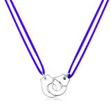 925 Silver Handcuff Necklace With Zircon Pendant