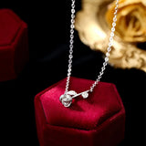 925 Silver Rose Blossom Necklace Zircon Collar Chain Gift for Girlfriend