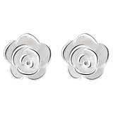 925 Silver Rose Flower Stud Earrings for Girls Charm Ins Plant Ear Nail