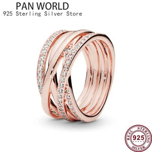 925 Silver Rose Daisy Crown Women's Love Pan Ring Wedding Party Gift Jewelry