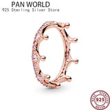 925 Silver Rose Daisy Crown Women's Love Pan Ring Wedding Party Gift Jewelry