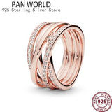 925 Silver Rose Daisy Crown Women's Love Pan Ring Wedding Party Gift Jewelry