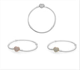 925 Silver Rose Moments Heart Clasp Bracelet with Crystal Pan