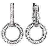 925 Silver Rose Padlock Heart Circle Earring for Europe Bracelet