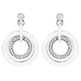 925 Silver Rose Padlock Heart Circle Earring for Europe Bracelet