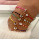 925 Silver Rose Plated Spring Chain Charm Bracelet