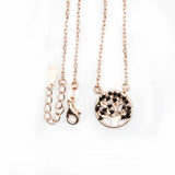 925 Silver Rose Plating Tree Pendant Necklace with CZ