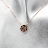 925 Silver Rose Plating Tree Pendant Necklace with CZ