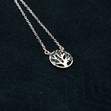 925 Silver Rose Plating Tree Pendant Necklace with CZ