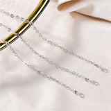 925 Silver Platinum Heart Chain Necklace 40 45 Long 2.2 MM