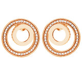 925 Silver Rose Hearts Of Circle Enchanted Crown Earring