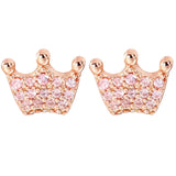 925 Silver Rose Hearts Of Circle Enchanted Crown Earring