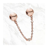 925 Silver Rose Safety Chain Beads for Bracelets DIY Jewelry Zircon Stones