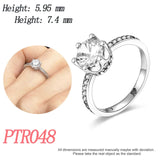 925 Silver Rose Series Stackable Rings with Zircon Heart-Shaped Flower