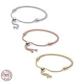 925 Silver Rose Adjustable Bracelet Snake Bone Chain