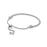 925 Silver Rose Adjustable Bracelet Snake Bone Chain