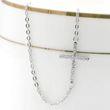 925 Silver Cross Jesus Charm Bracelet with Zircon