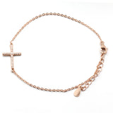 925 Silver Cross Jesus Charm Bracelet with Zircon