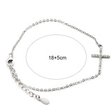 925 Silver Cross Jesus Charm Bracelet with Zircon
