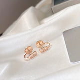 925 Silver Rose Diamond Stud Earrings