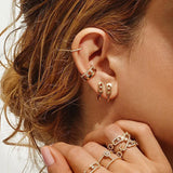 925 Silver Rose Diamond Stud Earrings