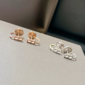 925 Silver Rose Diamond Stud Earrings