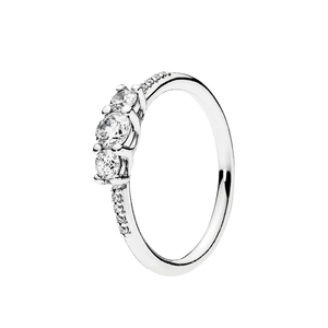 925 Silver Rose Wishbone Heart Crown Star Zircon Rings