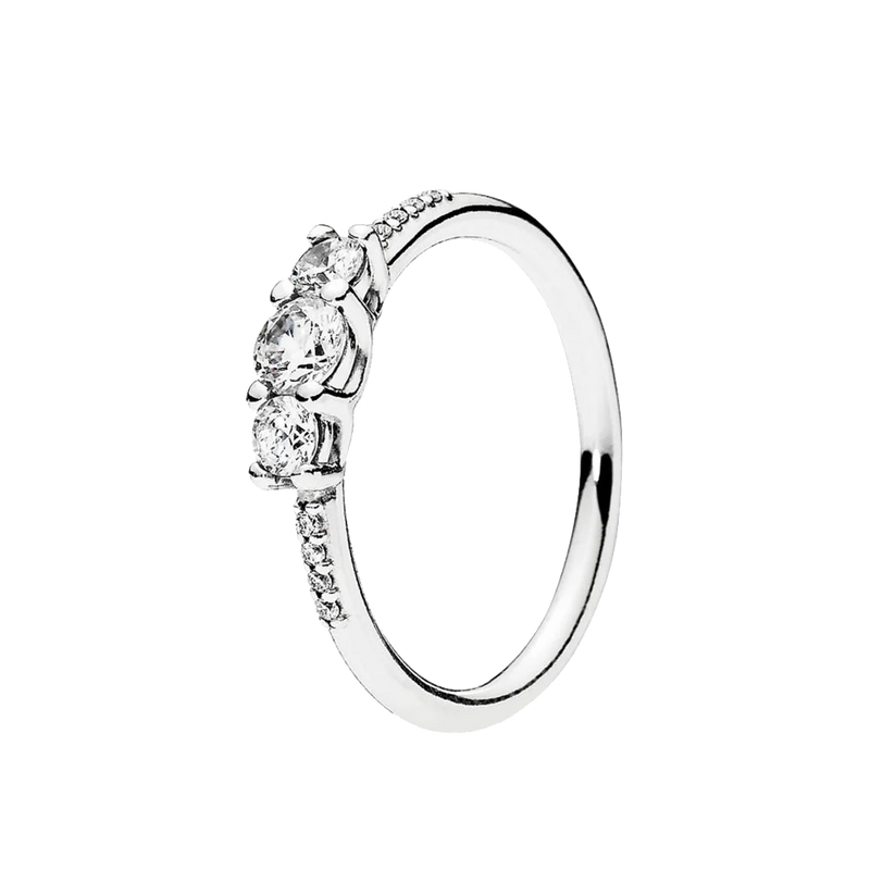 925 Silver Rose Wishbone Heart Crown Star Zircon Rings