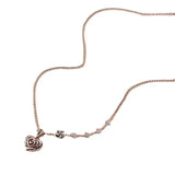 925 Sterling Silver Rose Heart Chain Choker Necklace For Women