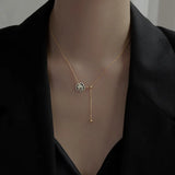 925 Silver Rose Necklace Clavicle Chain Sweet Pendant Jewelry for Women