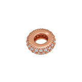 925 Silver Rose Round Charm for Snake Chain Bracelet