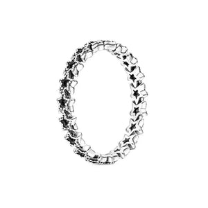 925 Silver Rose Heart Pan Ring For Women Wedding Party Jewelry