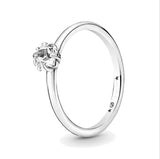 925 Silver Rose Heart Pan Ring For Women Wedding Party Jewelry