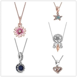925 Silver Sparkling Starfish Pan Necklace