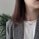 925 Sterling Silver Round Ball Lady Necklace Fine Jewelry Charm Choker