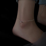 925 Silver Round Bead Anklet Summer Foot Chain Light Accessories