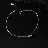 925 Silver Round Bead Anklet Summer Foot Chain Light Accessories