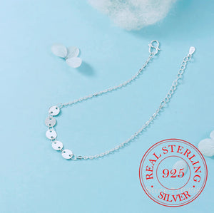 925 Silver Round Bead Charm Bracelet Women Birthday Gift
